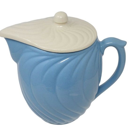 Pitcher With Lid USA Ceramic Swirl Design Vintage Home Decor 7" Tall - Picture 3 of 11